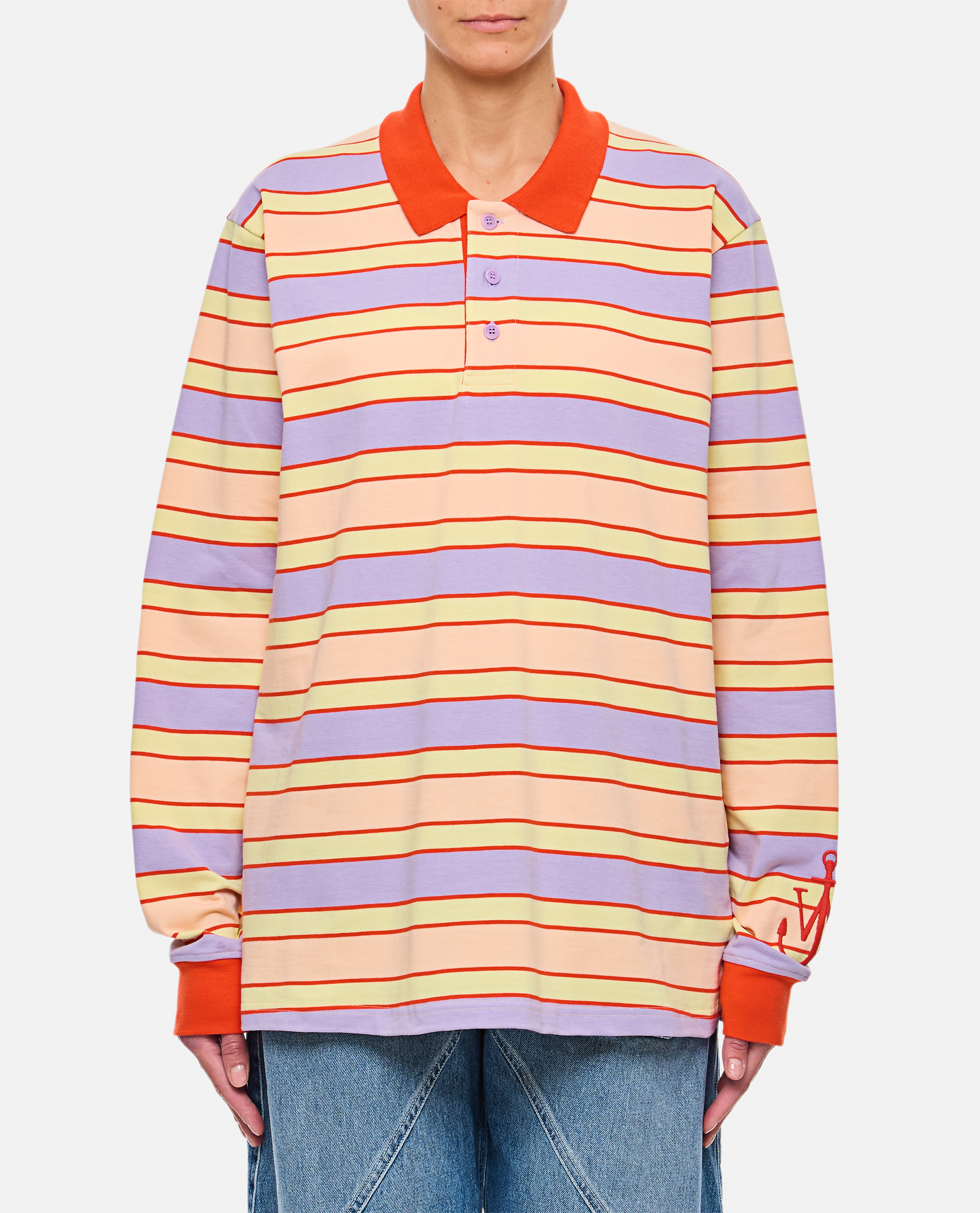 스트라이프 CONTRAST TRIM LS 폴로 탑